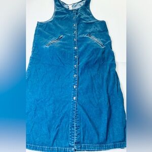 Vintage Original Denim Button Front Dress 100% Cotton XXL